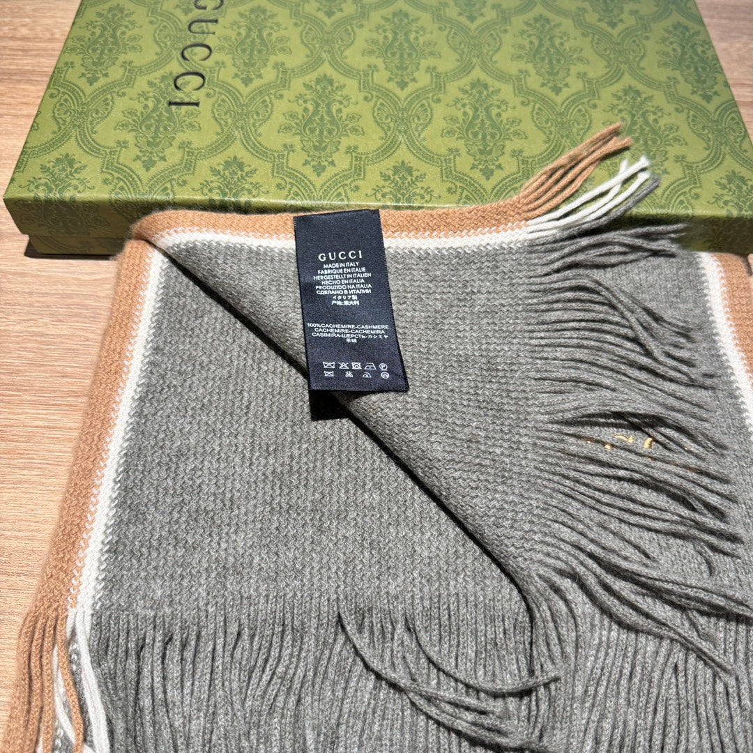 SCARF 180 CM IN SHADOW GRAY MIX PEANUT BROWN WOOL 403965 mysite