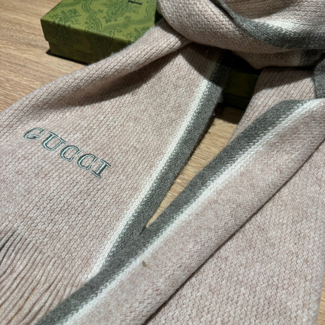 SCARF 180 CM IN PALE PINK MIX GRAY WOOL 403967 mysite