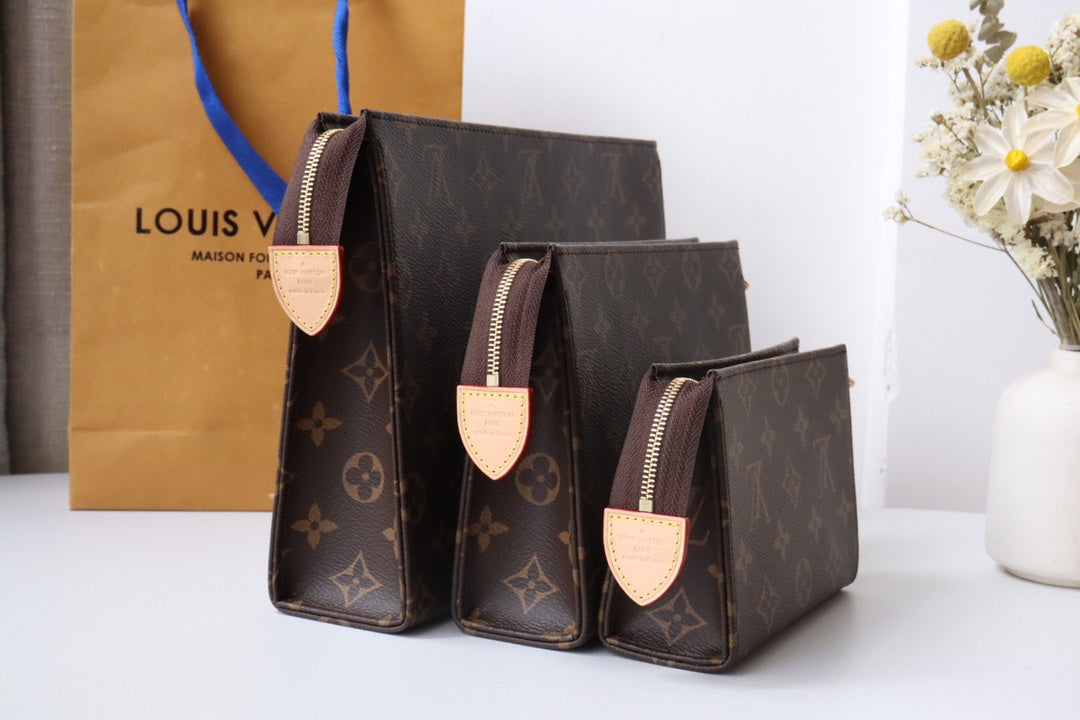 LV Trio Toilet Pouch Brown Monogram Canvas Cowhide 247994 mysite