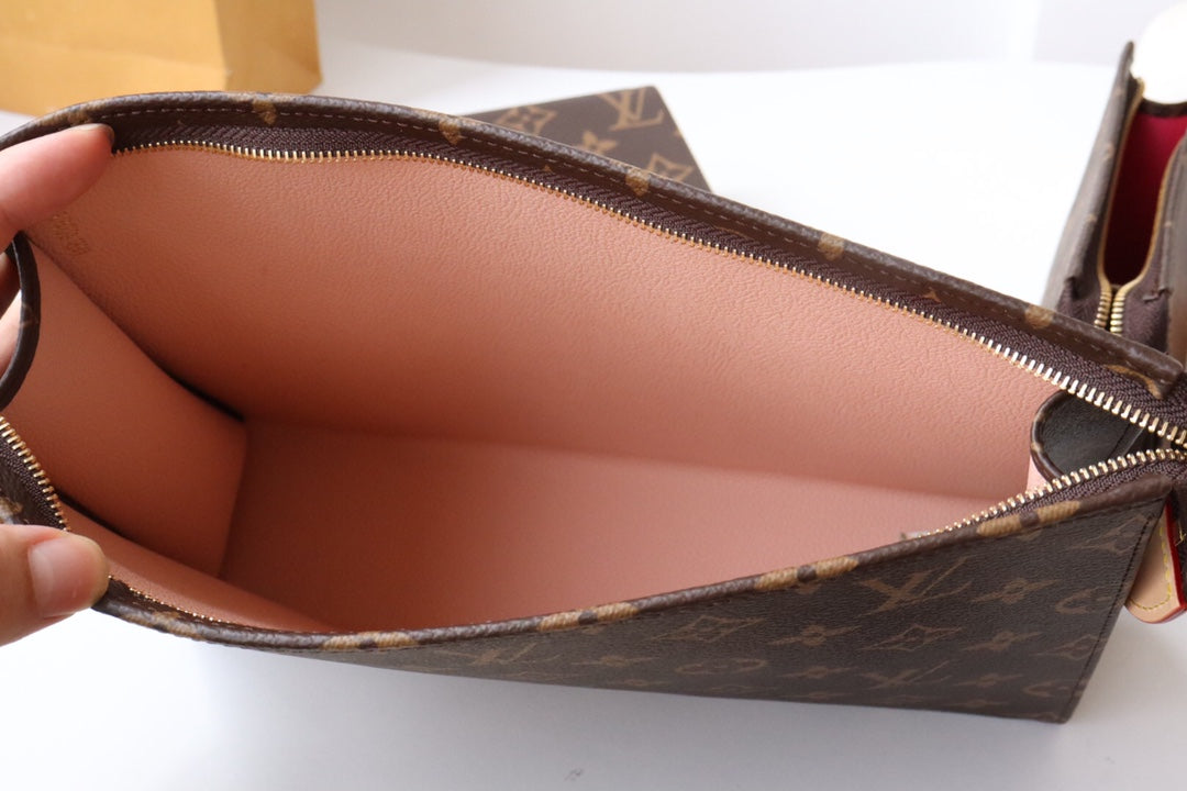 LV Trio Toilet Pouch Brown Monogram Canvas Cowhide 247994 mysite