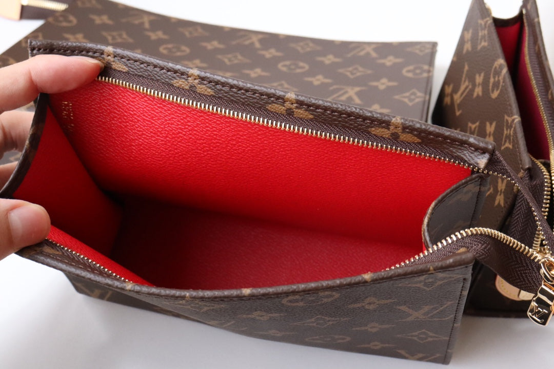 LV Trio Toilet Pouch Brown Monogram Canvas Cowhide 247994 mysite