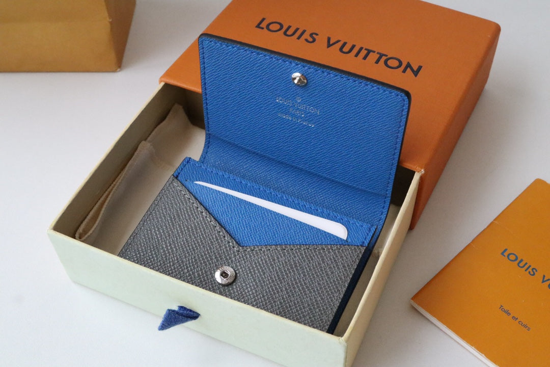 LV M11583 Business Card Holder Gray Blue Cowhile 224135 mysite