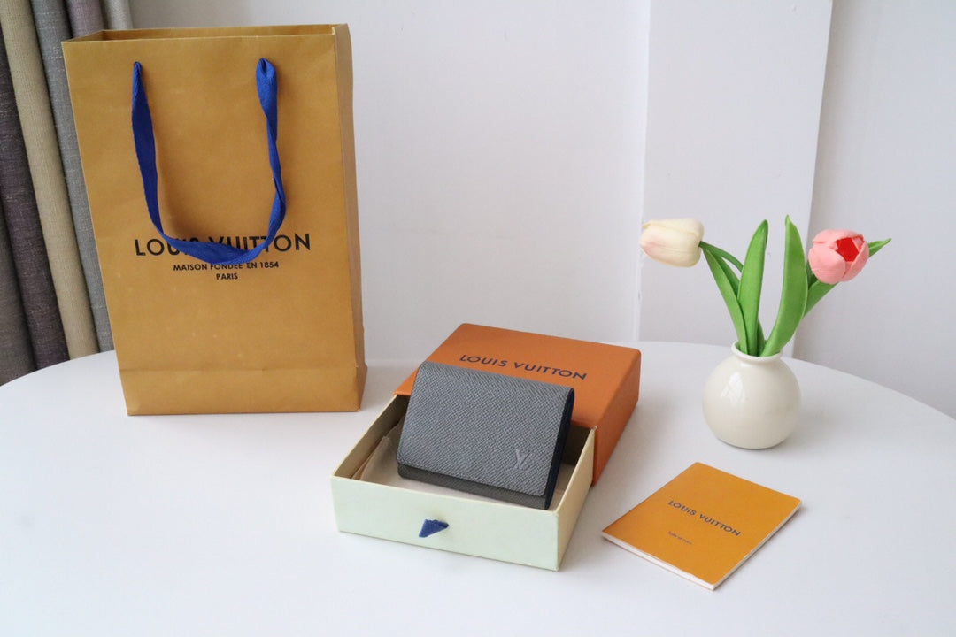 LV M11583 Business Card Holder Gray Blue Cowhile 224135 mysite