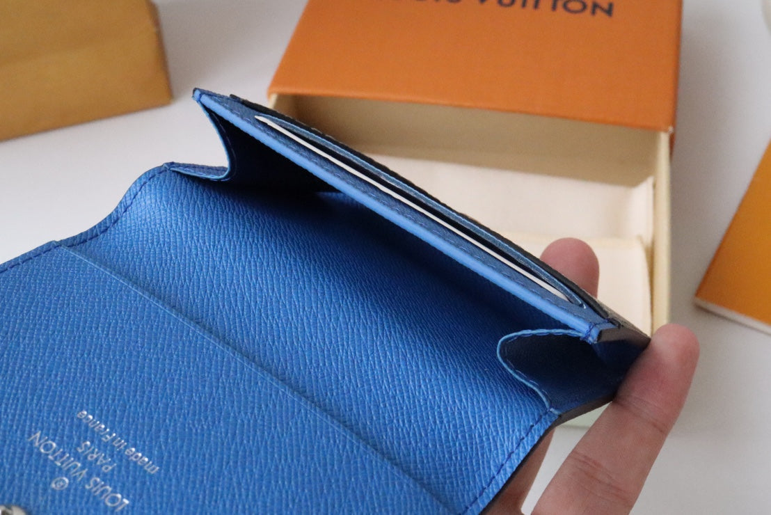 LV M11583 Business Card Holder Gray Blue Cowhile 224135 mysite