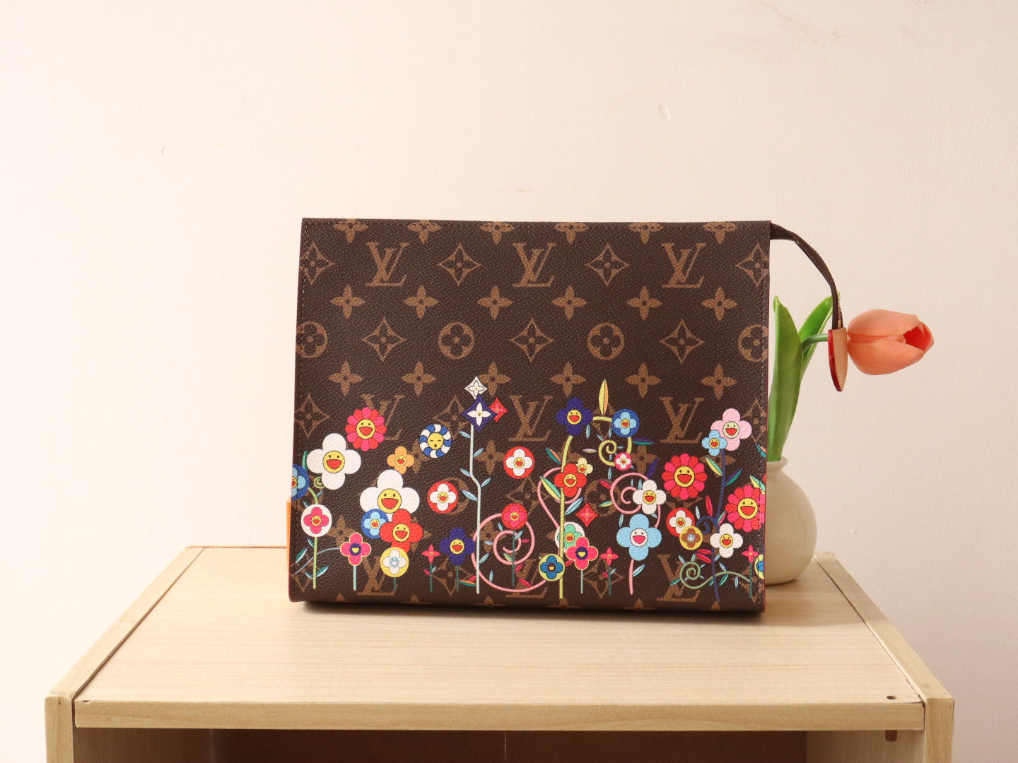 LV x TM Toiletry Pouch Brown Monogram Flower Motifs Canvas mysite