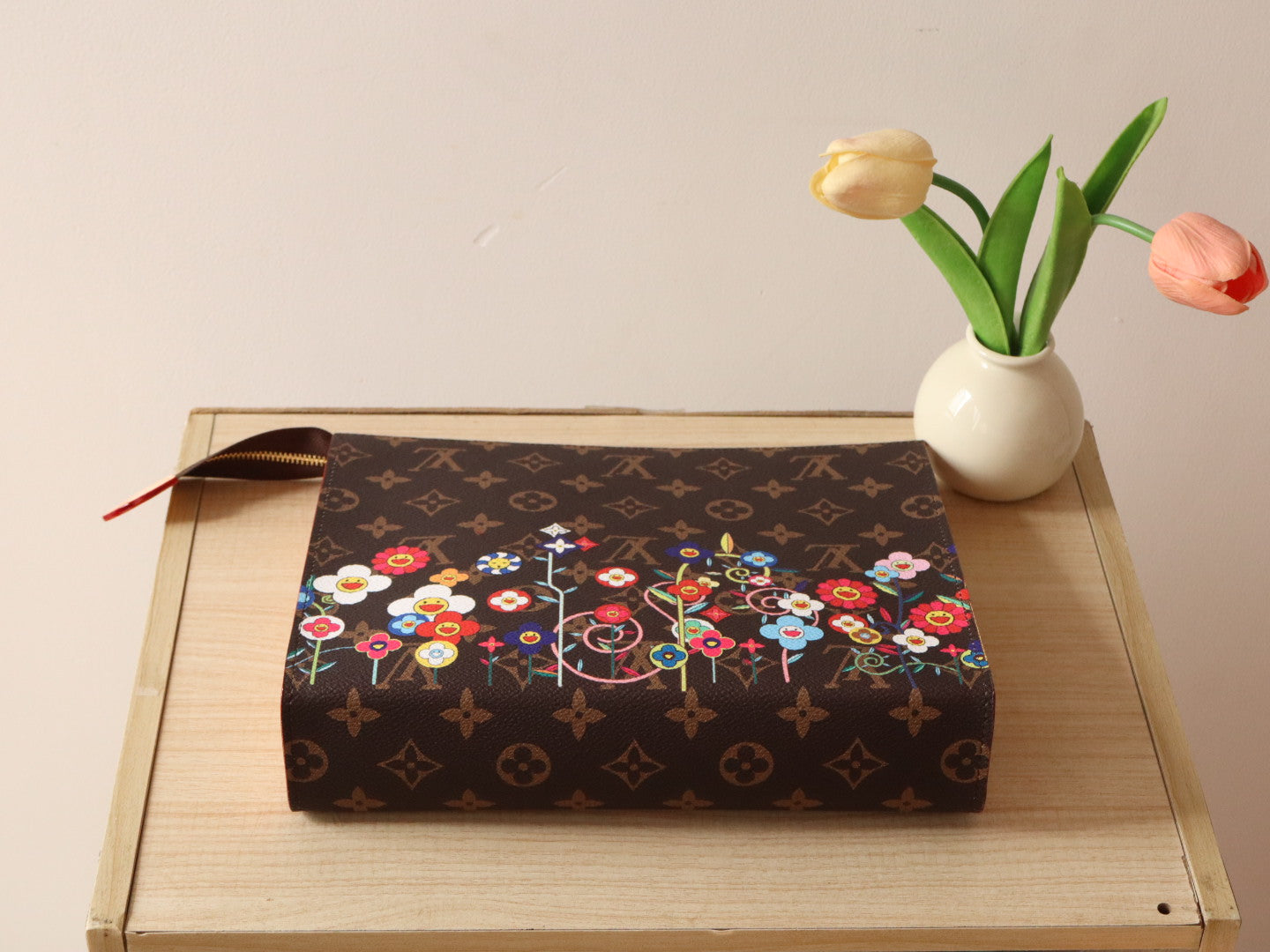 LV x TM Toiletry Pouch Brown Monogram Flower Motifs Canvas mysite