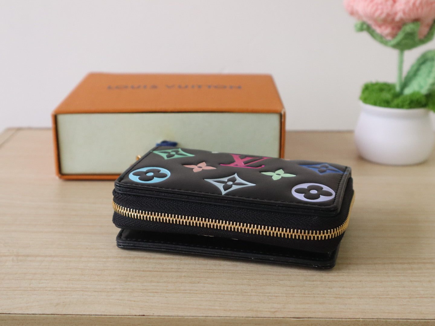 LV x TM Lou Wallet  11.5cm Multicolor Monogram Embossed Lambskin GHW mysite