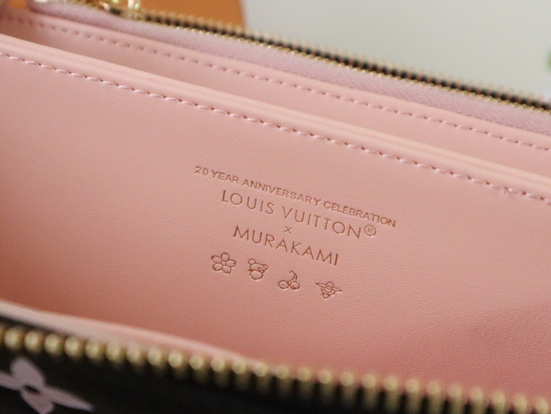 LV × TM Zippy Wallet 19.5cm Black Pink Monogram Embossed Lambskin GHW mysite