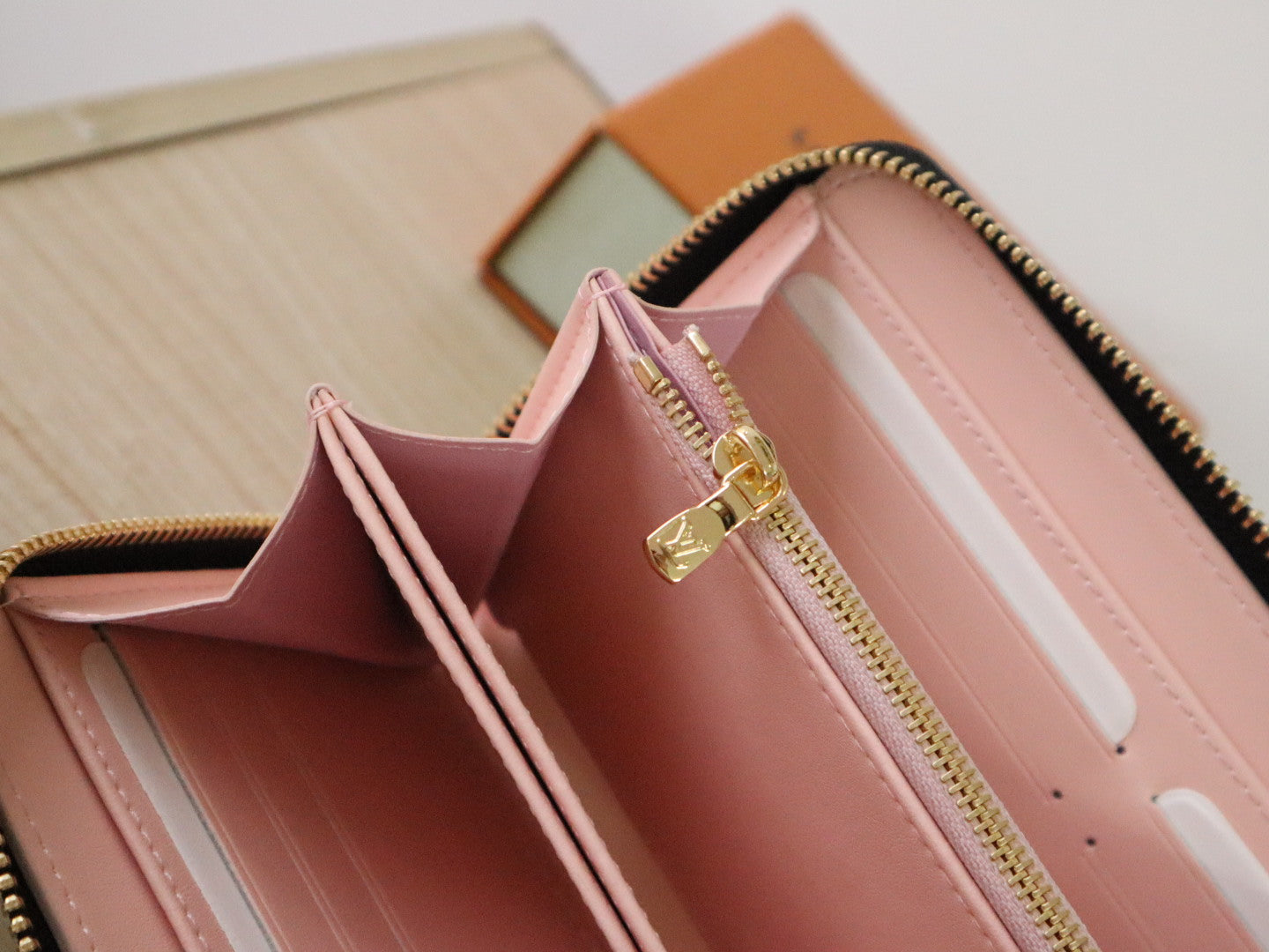 LV × TM Zippy Wallet 19.5cm Black Pink Monogram Embossed Lambskin GHW mysite