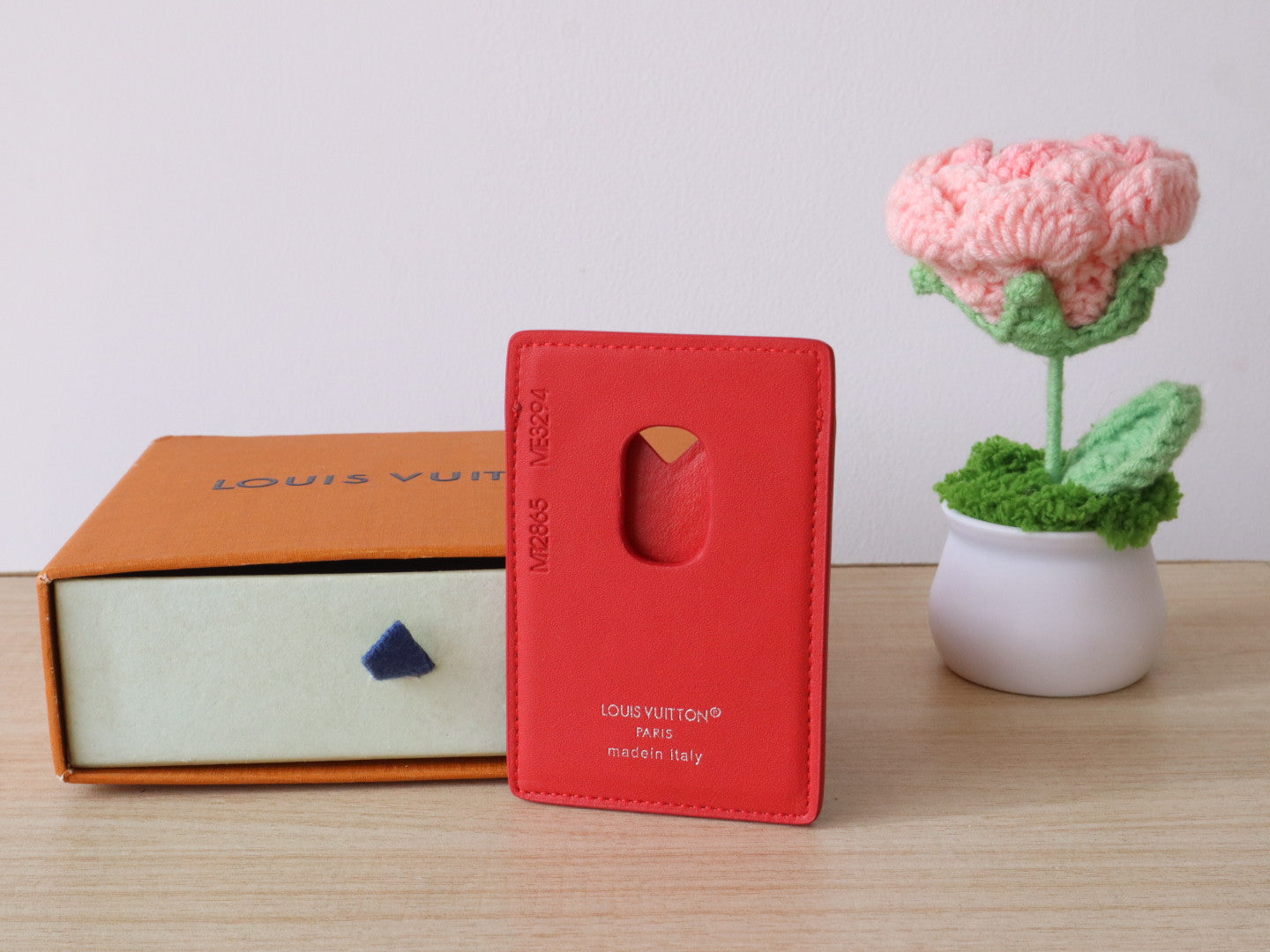 LV Porte-Cartes Magnet Brown Red Monogram Canvas & Cowhide mysite