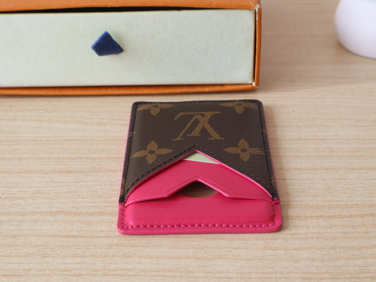 LV Porte-Cartes Magnet Brown Pink Monogram Canvas & Cowhide mysite