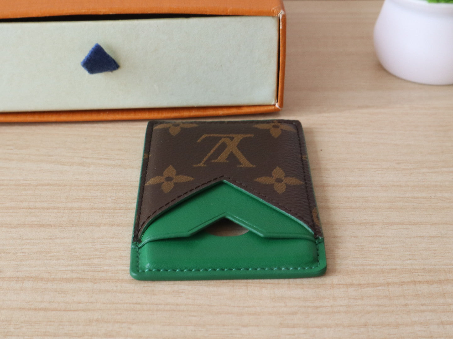 LV Porte-Cartes Magnet Brown Green Monogram Canvas & Cowhide mysite