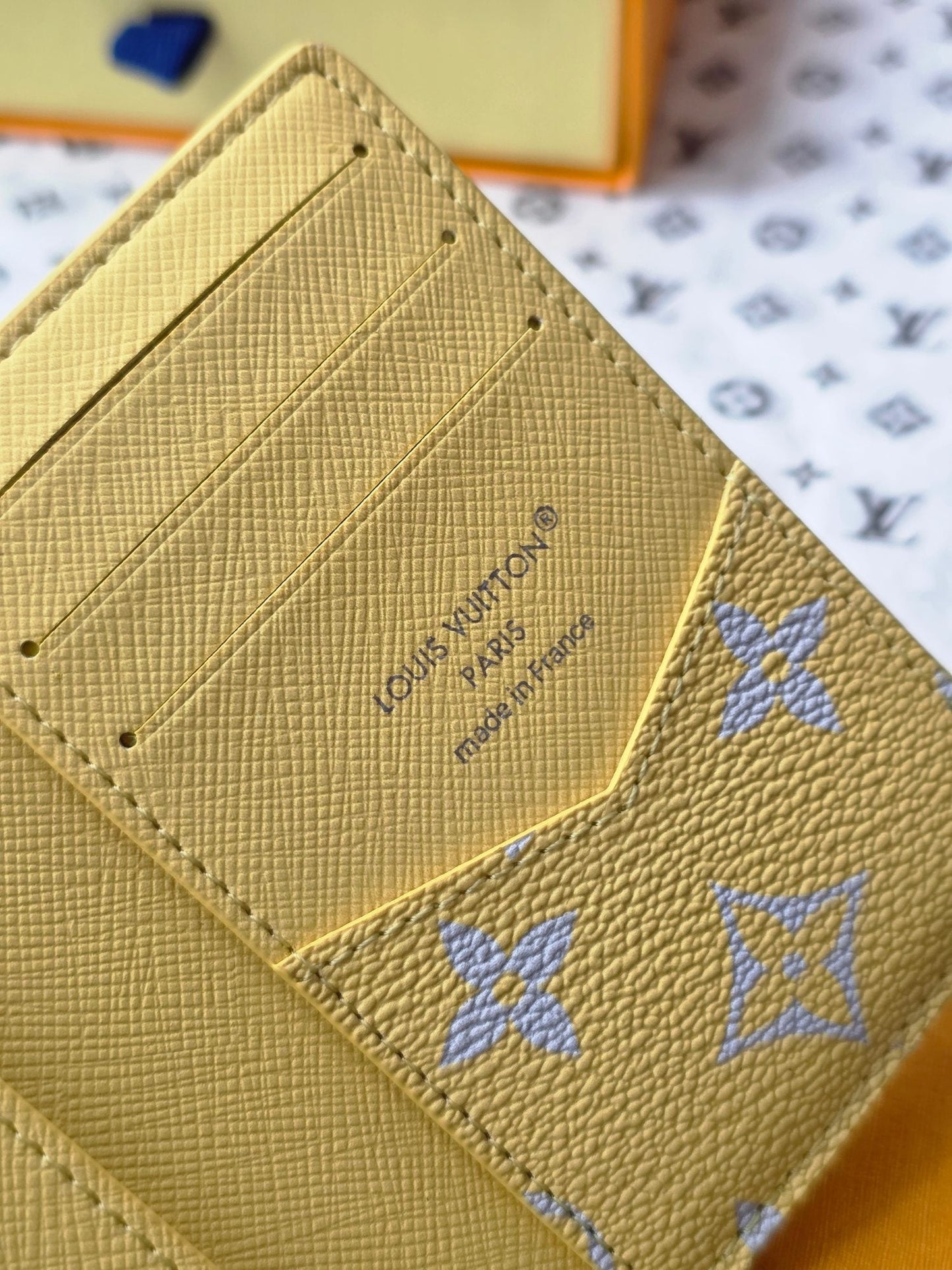 LV M14769 Pocket Organizer Gray Yellow Monogram Glow Canvas & Cowhide mysite