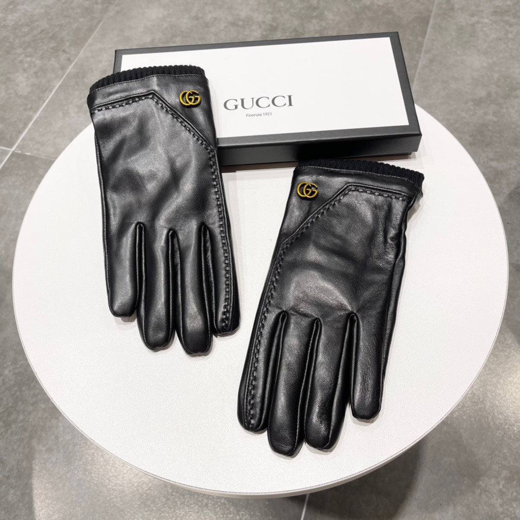 TOUCHSCREEN GLOVES IN BLACK LAMBSKIN MIX WOOL 130577 mysite