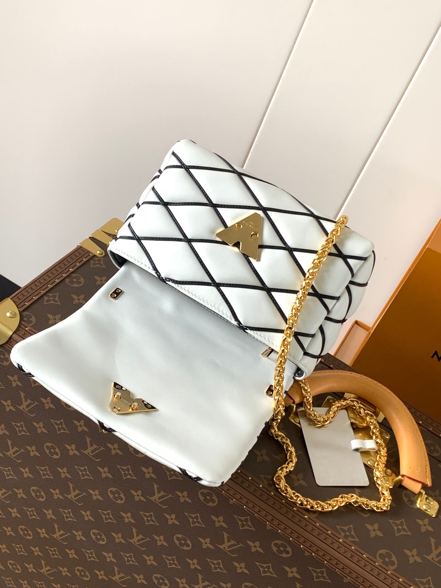 LV M22890 GO-14 MM 23cm Black White Lambskin GHW mysite