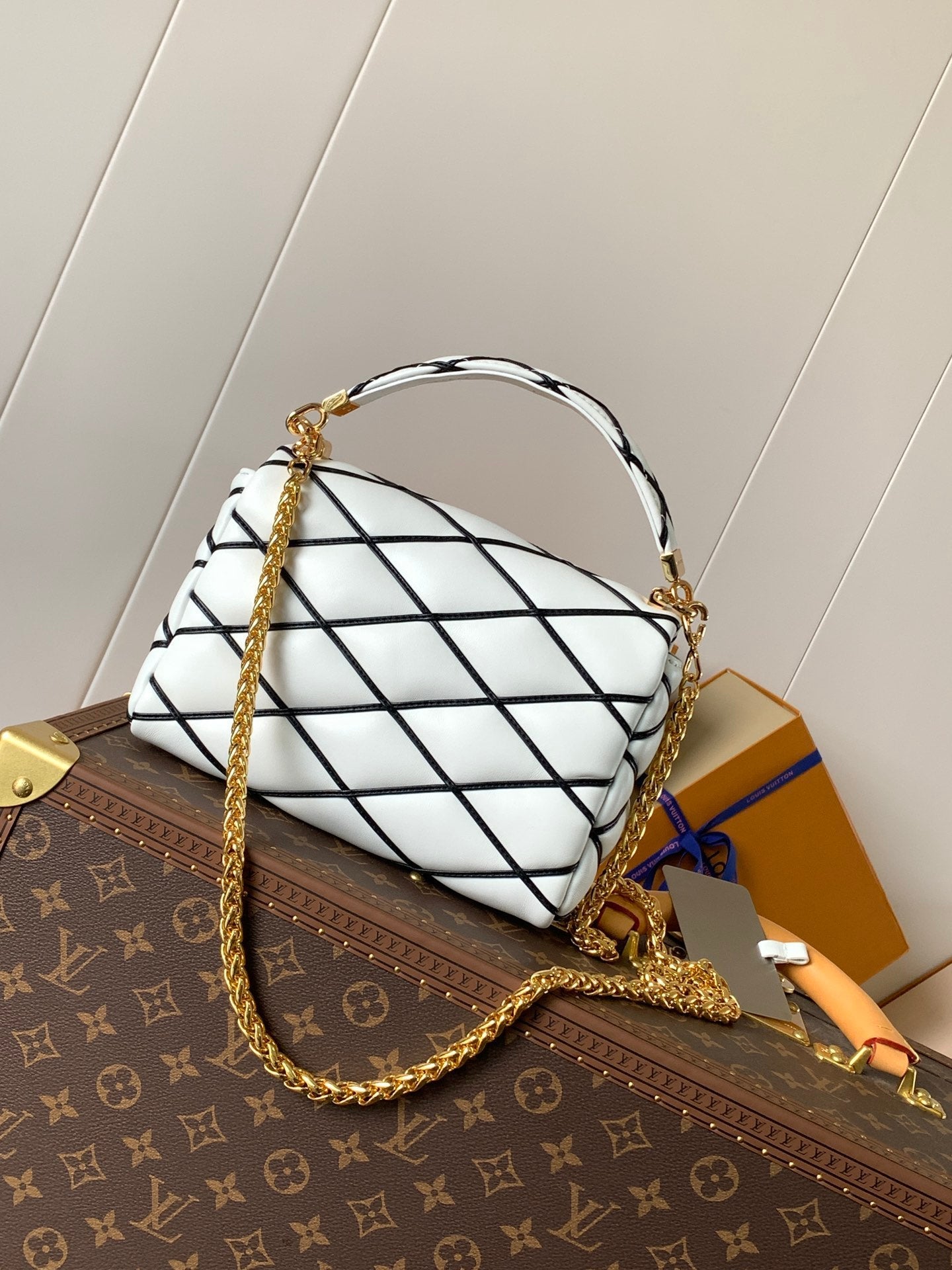 LV M22890 GO-14 MM 23cm Black White Lambskin GHW mysite