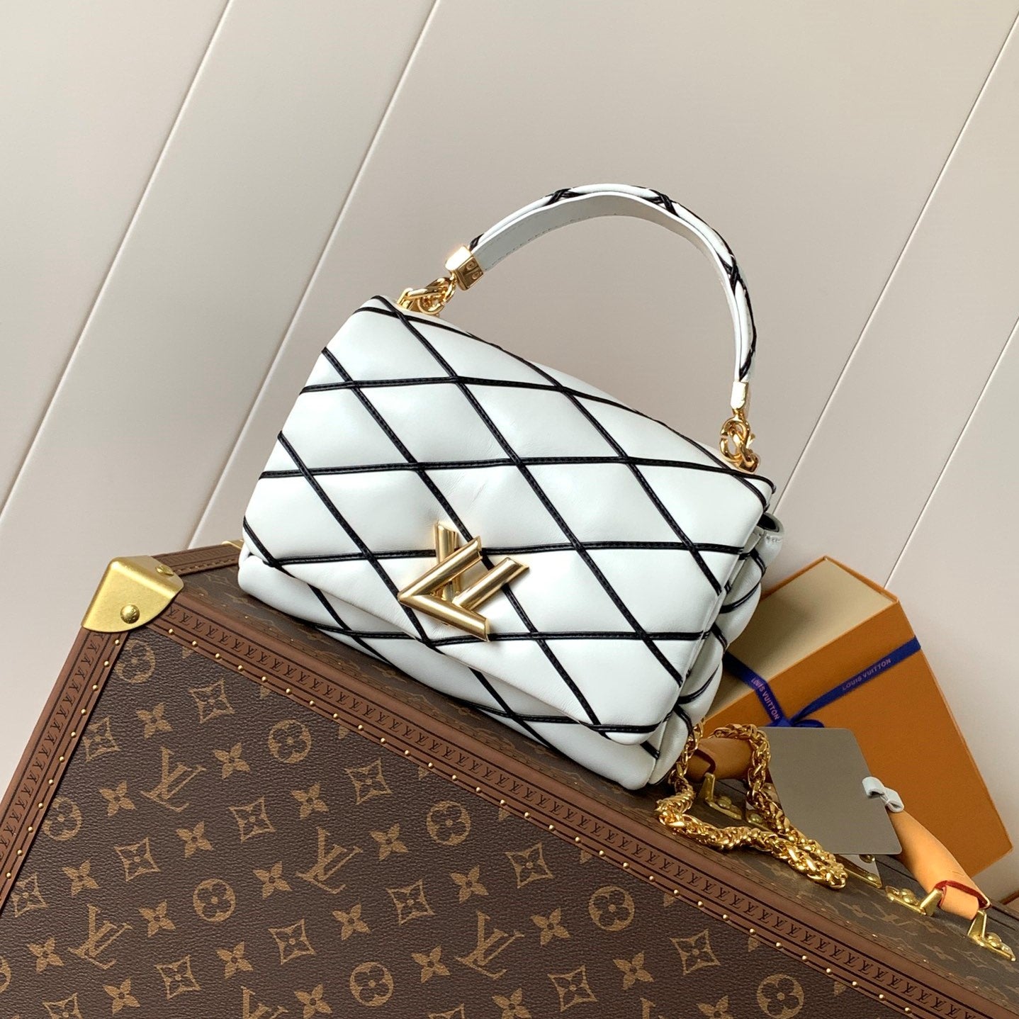LV M22890 GO-14 MM 23cm Black White Lambskin GHW mysite