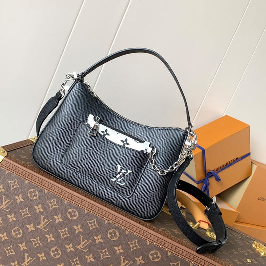 LV Hopscotch Bag 25cm Black Grained Epi Cowhide Sliver HW mysite