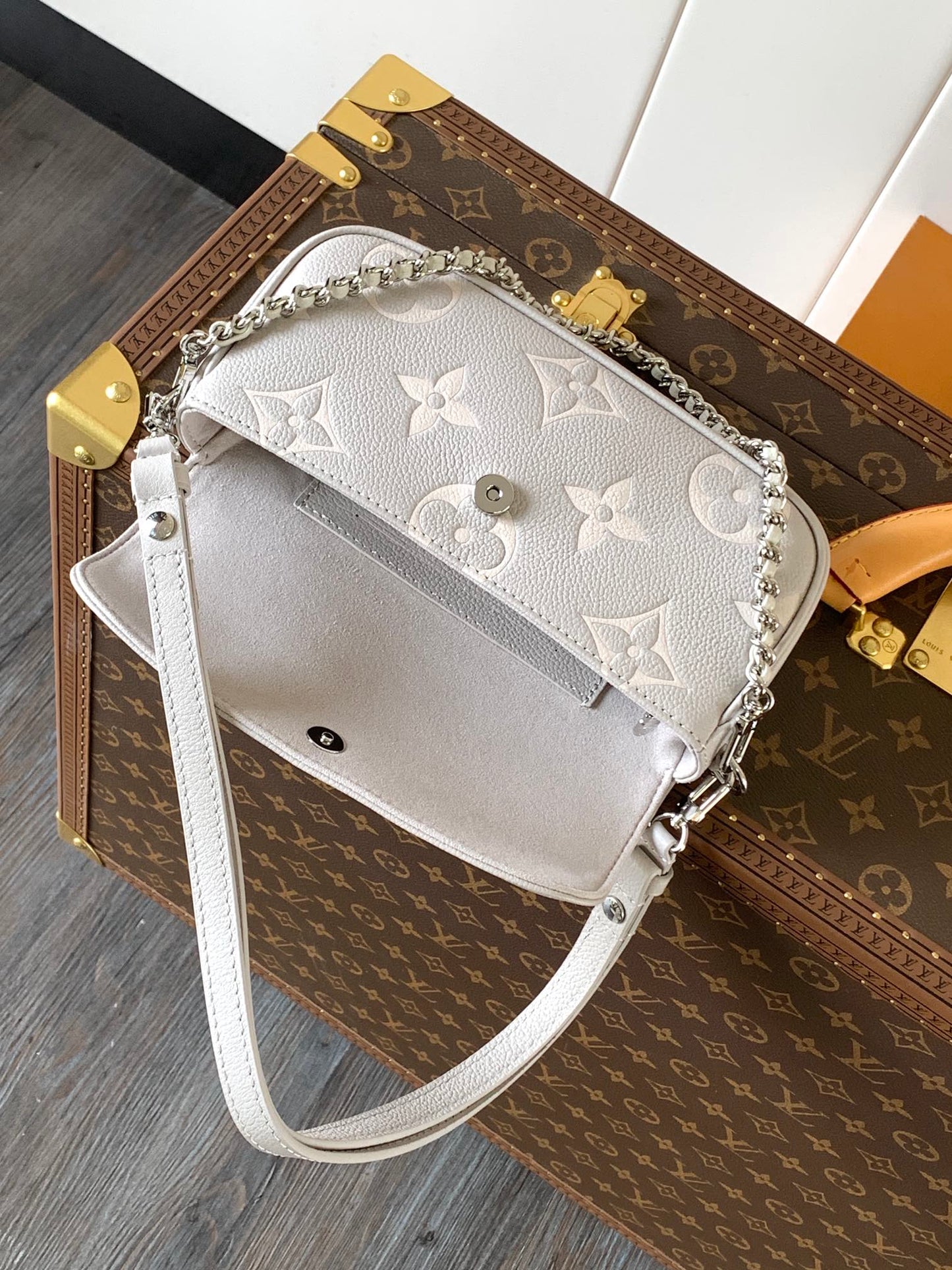 LV WOC 23.5cm Brume Gray Embossed Cowhide Metal HW mysite