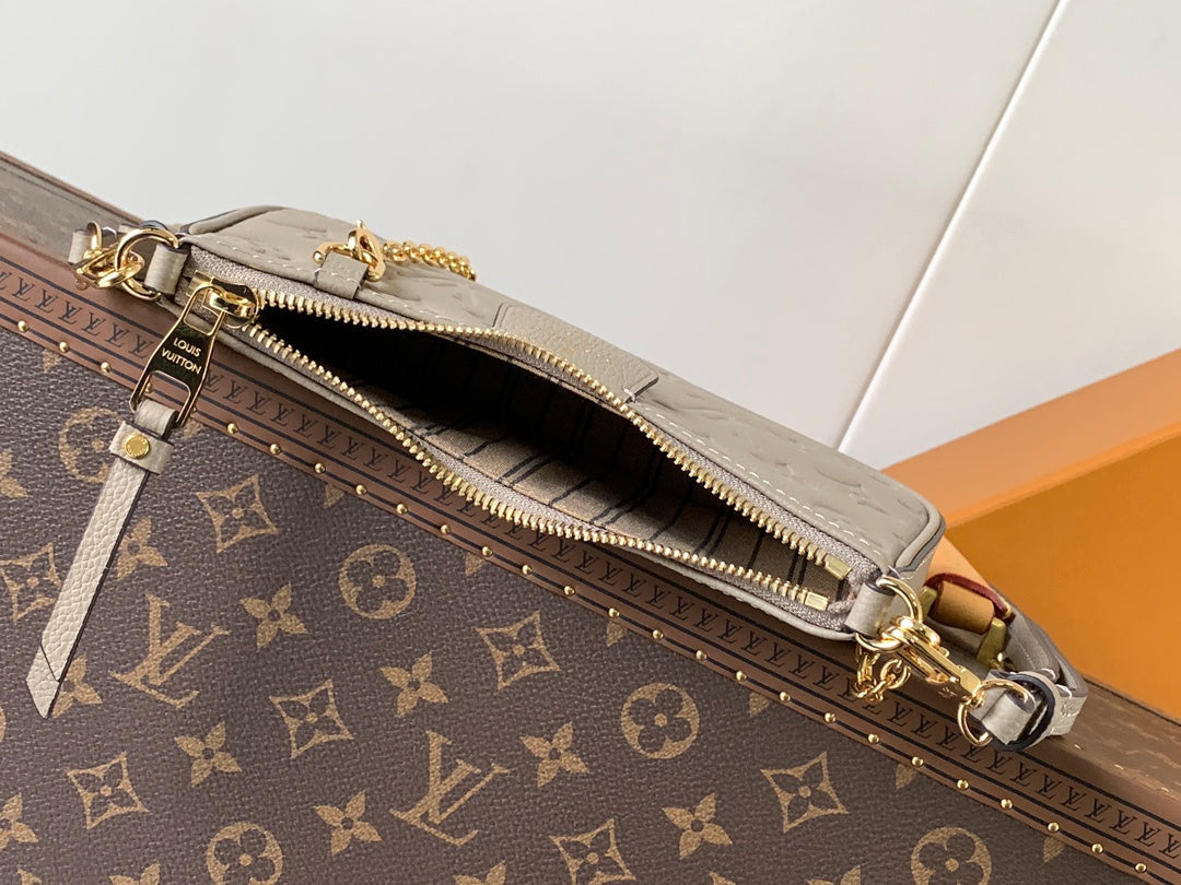 LV Easy Pouch On Strap Tourterelle Beige Embossed Monogram Empreinte Cowhide 251751 mysite