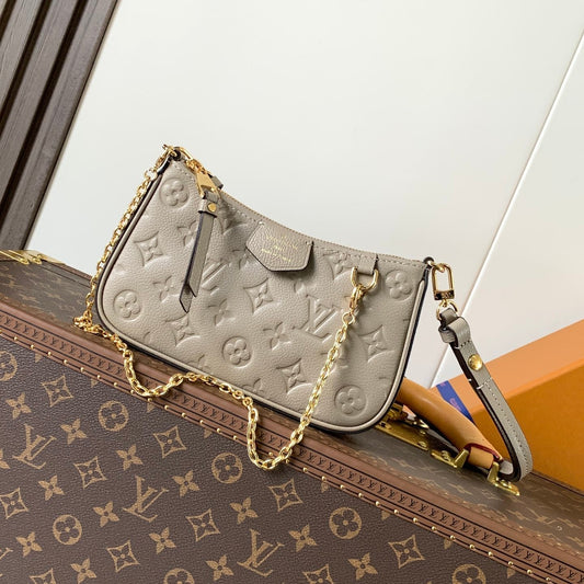 LV Easy Pouch On Strap Tourterelle Beige Embossed Monogram Empreinte Cowhide 251751 mysite