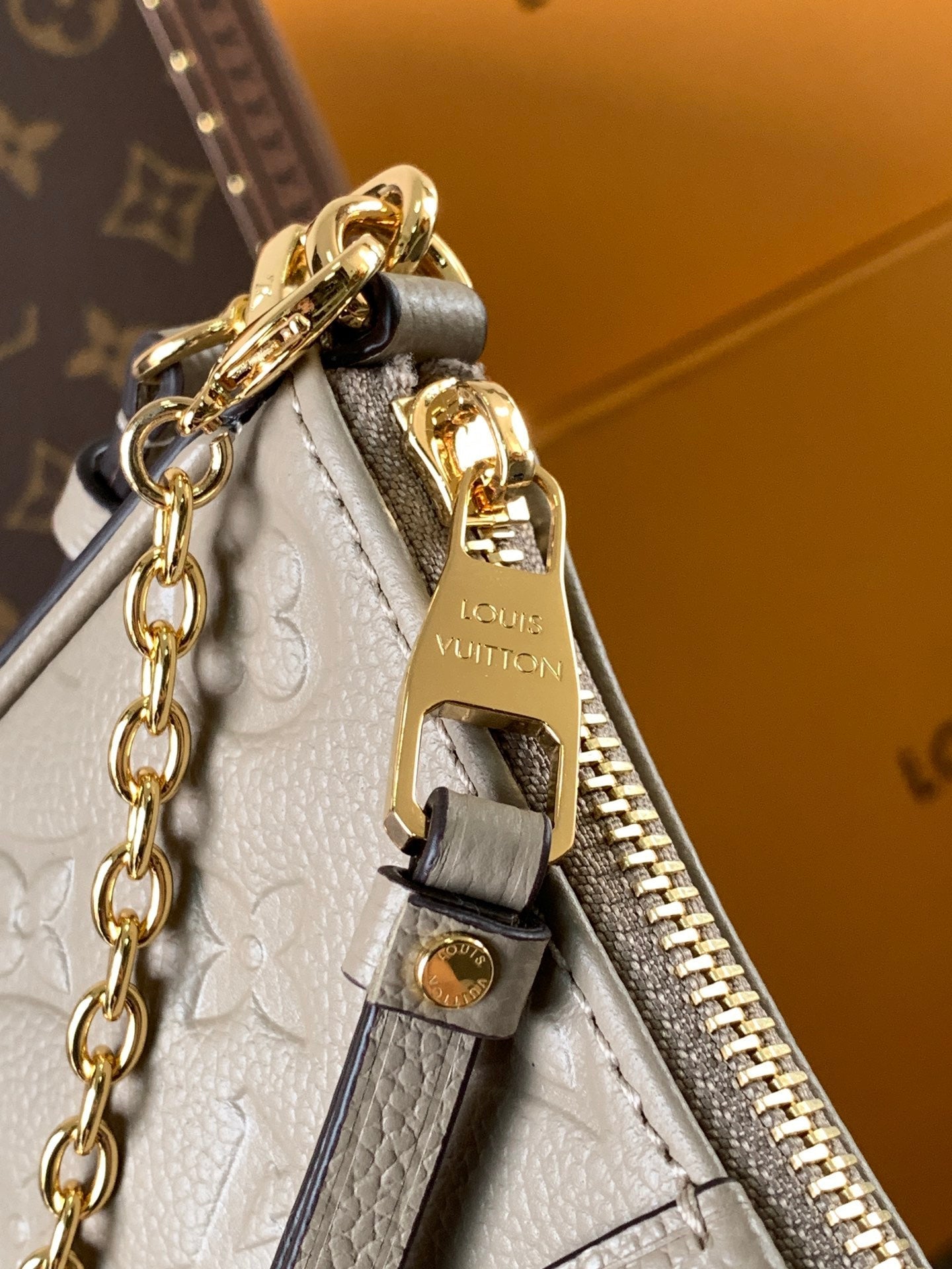 LV Easy Pouch On Strap Tourterelle Beige Embossed Monogram Empreinte Cowhide 251751 mysite