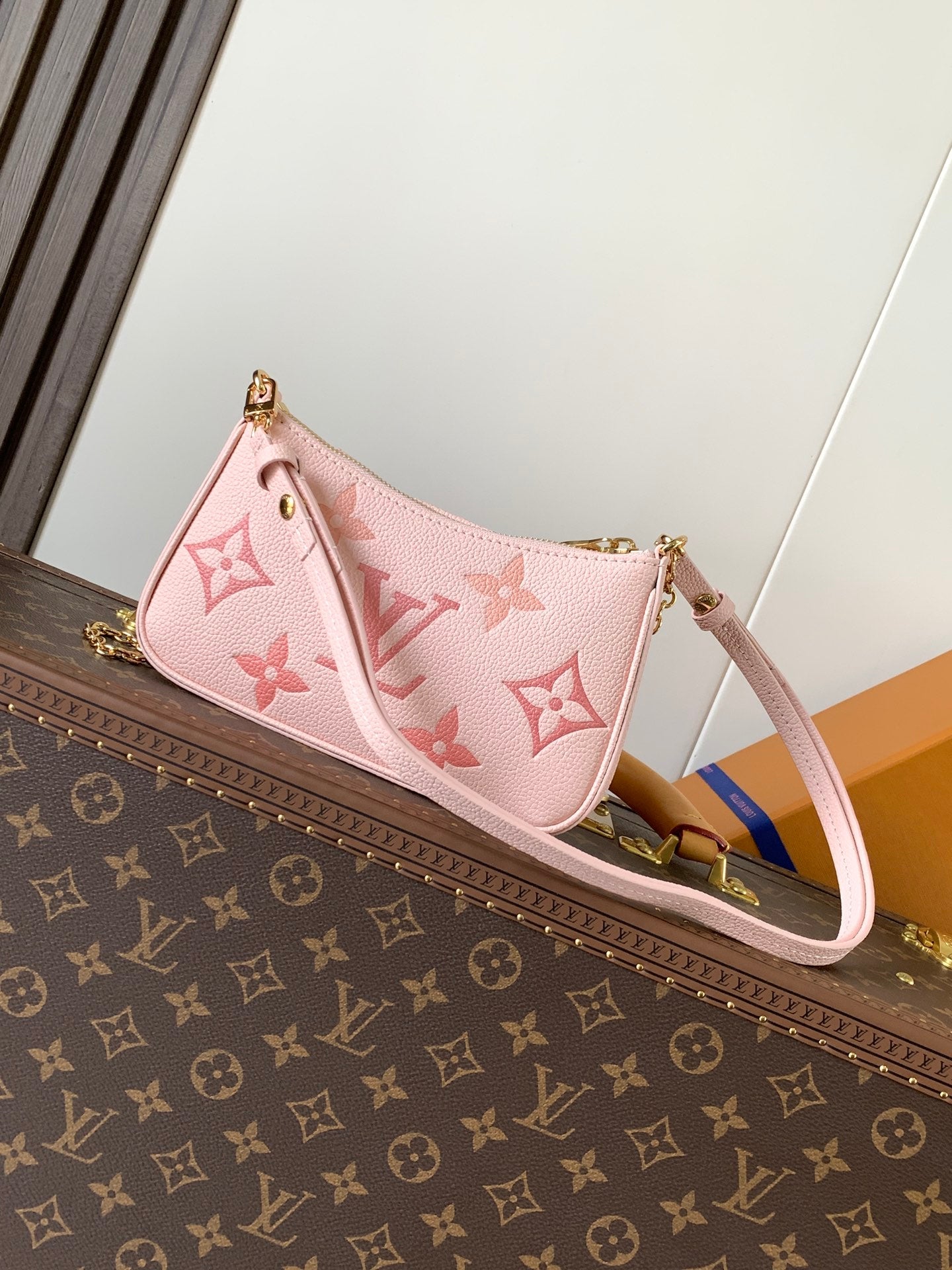 LV Easy Pouch On Strap Pink Embossed Monogram Empreinte Cowhide 251757 mysite