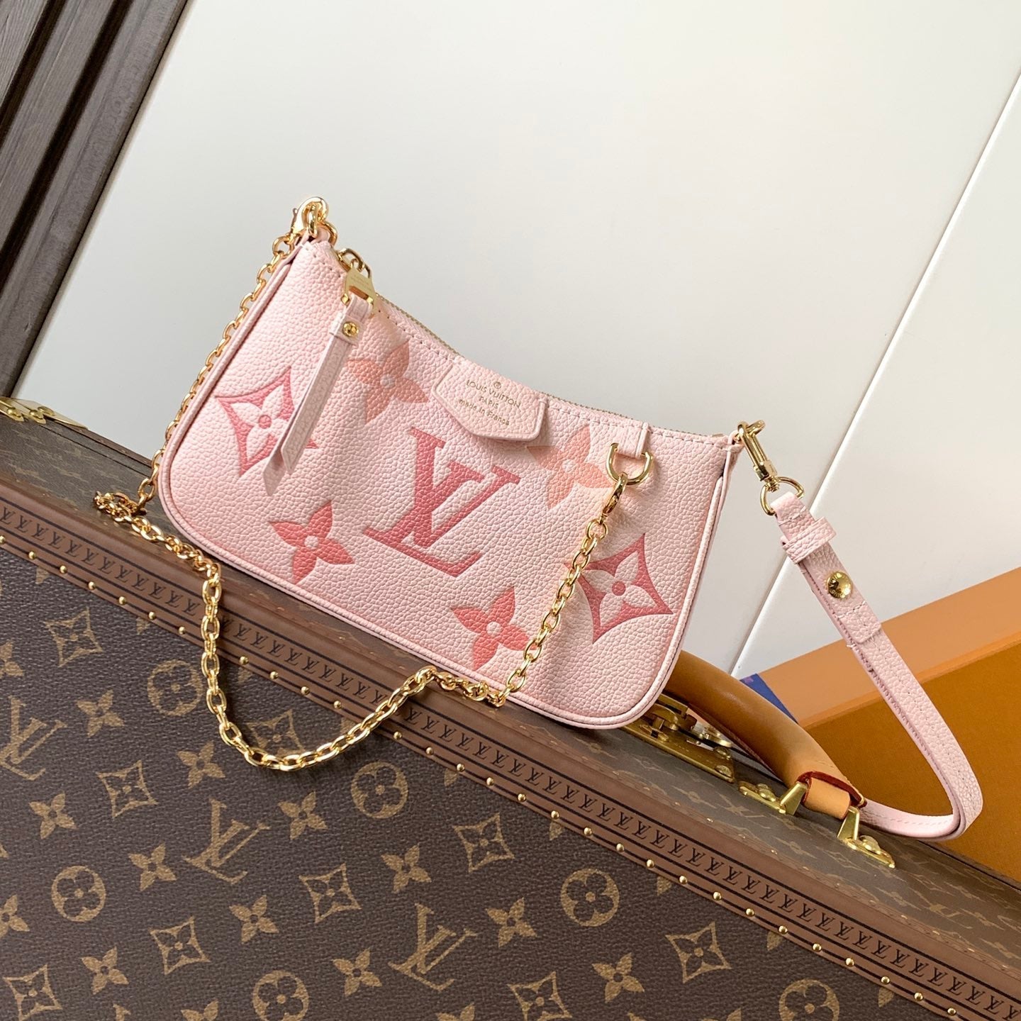 LV Easy Pouch On Strap Pink Embossed Monogram Empreinte Cowhide 251757 mysite