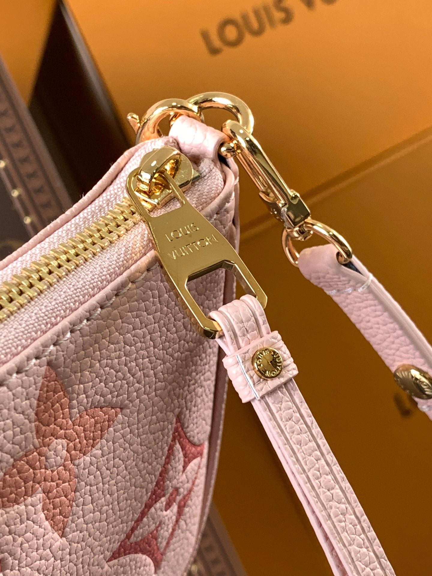 LV Easy Pouch On Strap Pink Embossed Monogram Empreinte Cowhide 251757 mysite