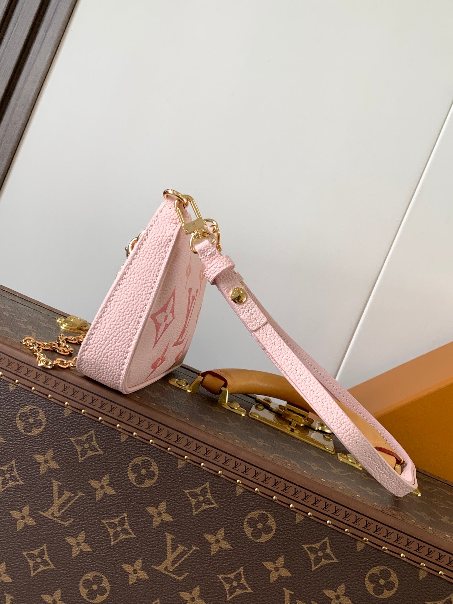 LV Easy Pouch On Strap Pink Embossed Monogram Empreinte Cowhide 251757 mysite