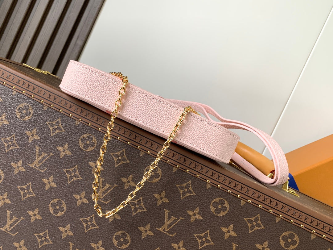 LV Easy Pouch On Strap Pink Embossed Monogram Empreinte Cowhide 251757 mysite