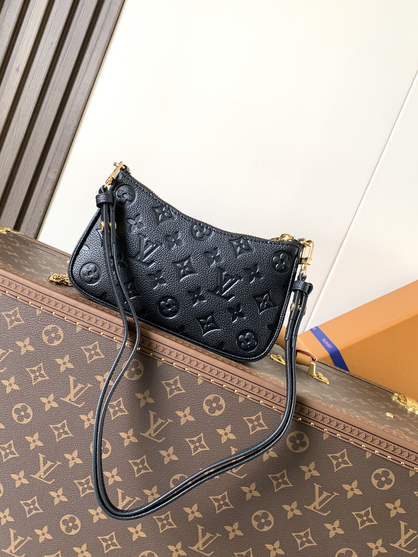 LV Easy Pouch On Strap Black Embossed Monogram Empreinte Cowhide 251753 mysite