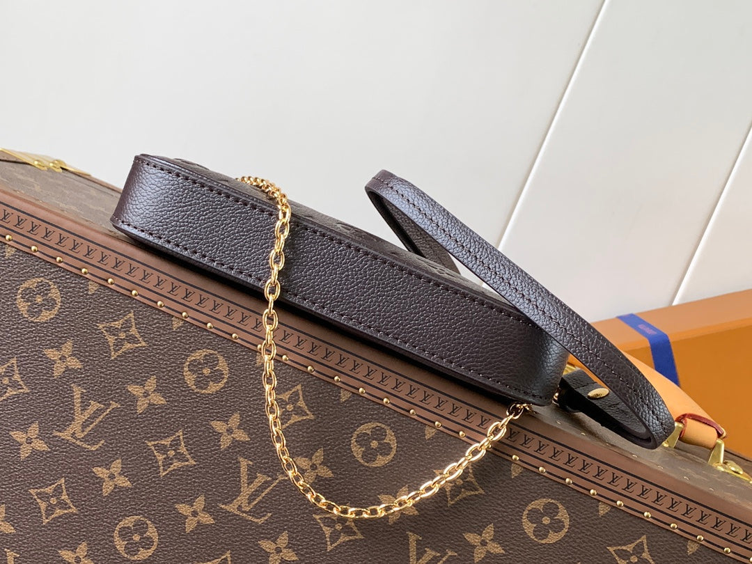 LV Easy Pouch On Strap Dark Burgundy Embossed Monogram Empreinte Cowhide 251759 mysite