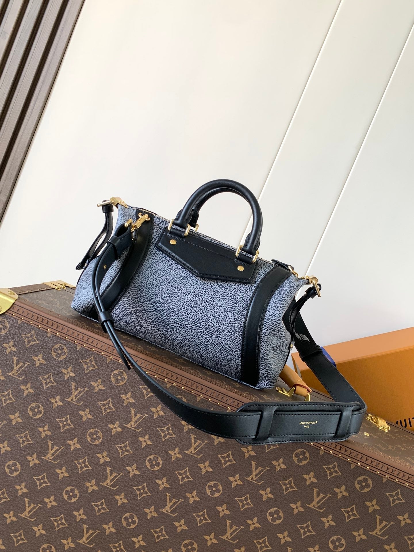 LV Nano LV Biker 30cm Black Light Gray Sheepskin & Cowhide Metal mysite