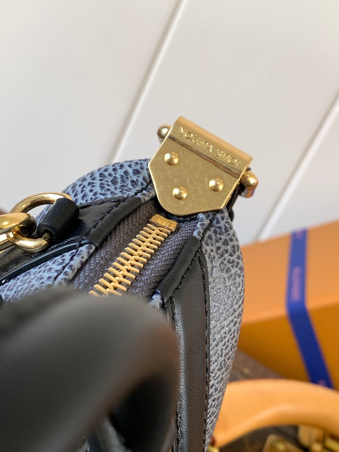 LV Nano LV Biker 23cm Black Light Gray Sheepskin & Cowhide Metal mysite