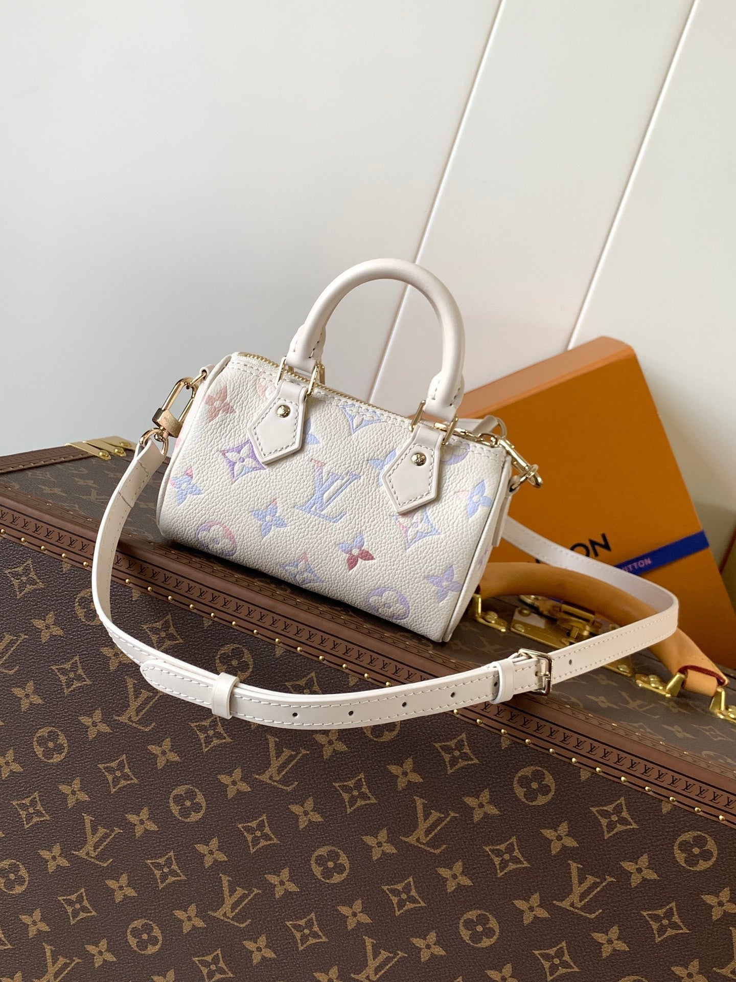 LV 25s Nano Speedy 16cm Dream Monogram Embossed Cowhide- Light GHW mysite