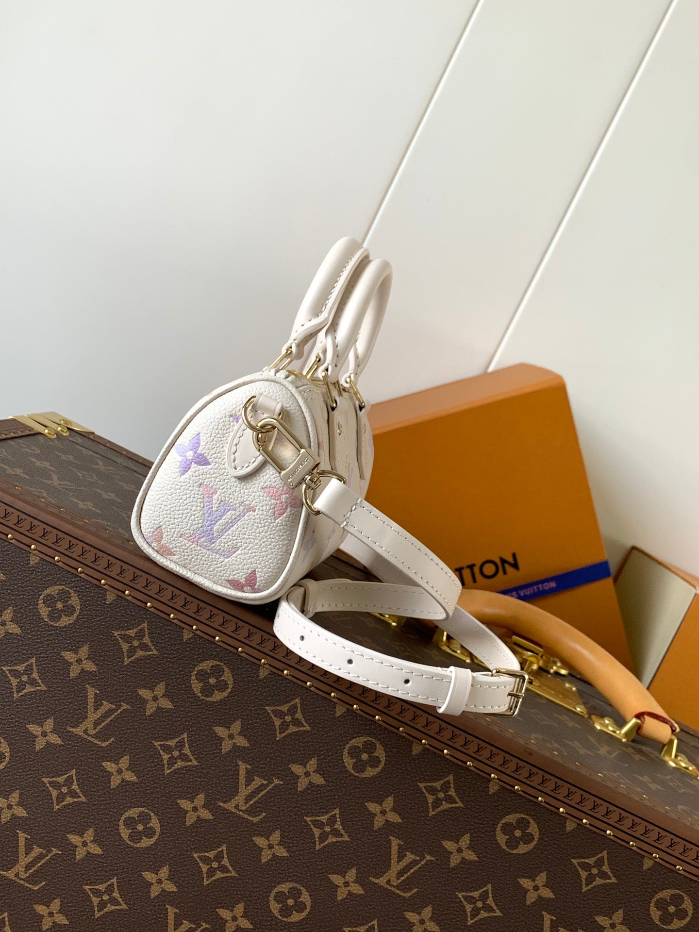 LV 25s Nano Speedy 16cm Dream Monogram Embossed Cowhide- Light GHW mysite