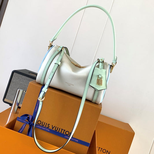 LV M26905 Express PM Handbag 26cm Sea Mist Cowhide GHW mysite
