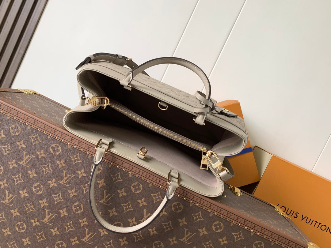 LV City Avenue PM 38.5cm Apricot Monogram Embossed Shadow Cowhide mysite