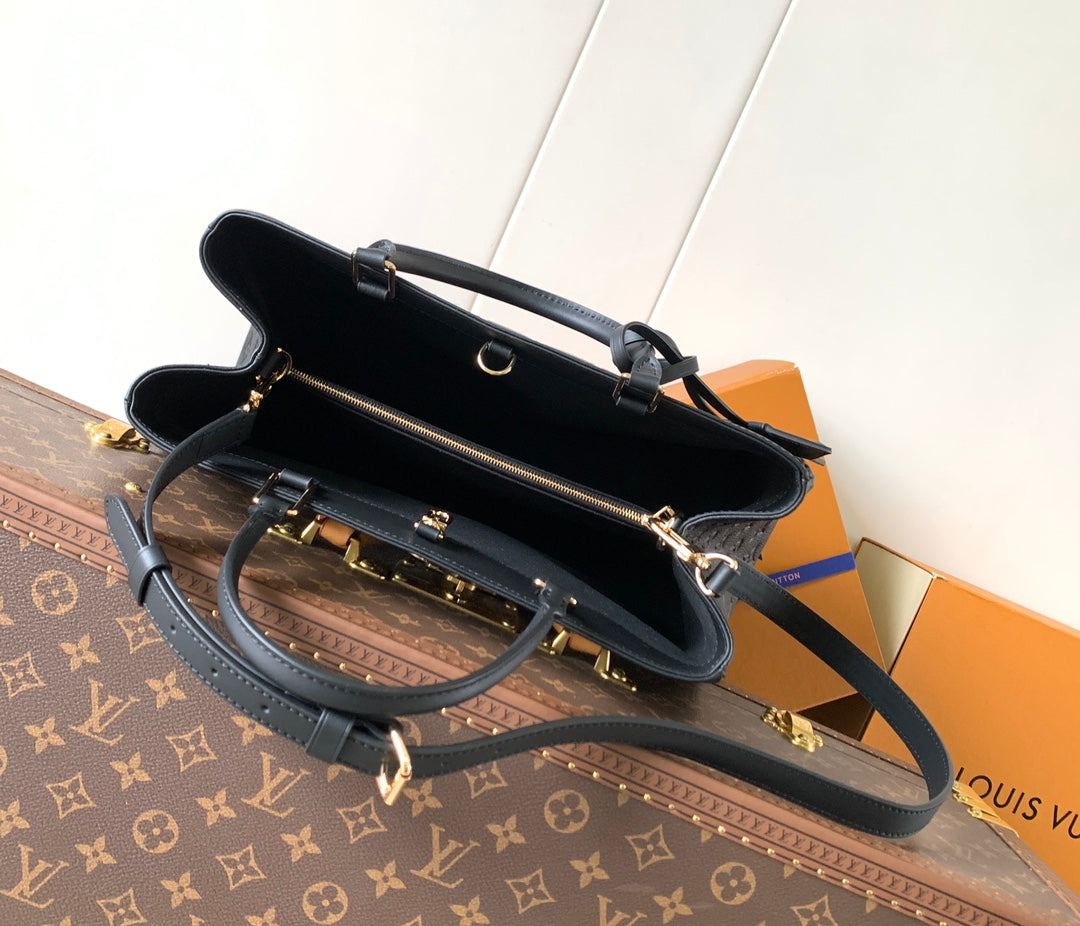 LV City Avenue PM 38.5cm Black Monogram Embossed Shadow Cowhide mysite