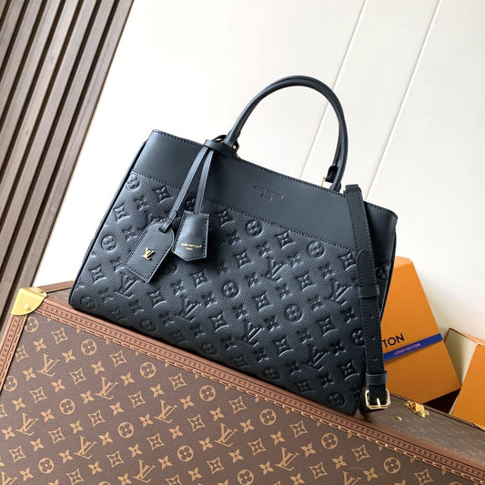 LV City Avenue PM 38.5cm Black Monogram Embossed Shadow Cowhide mysite