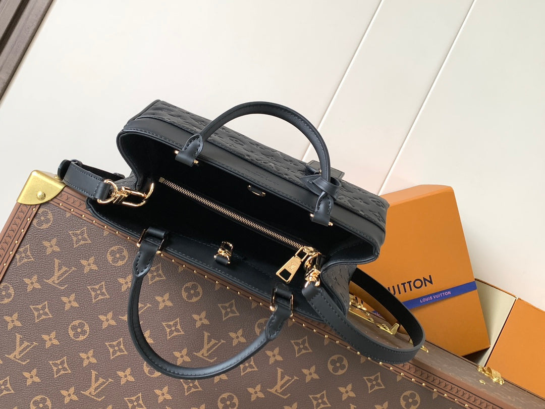LV City Avenue PM 30cm Black Monogram Embossed Shadow Cowhide mysite