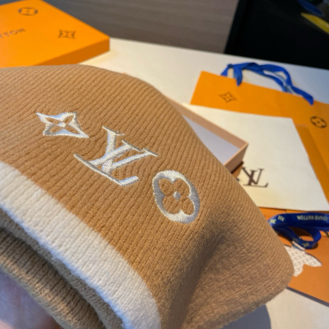 HEADLINE SCARF 200 CM IN PEANUT BROWN WOOL 393251 mysite