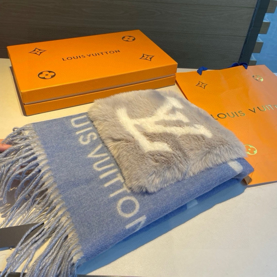 COLD REYKJAVIK SCARF 190 CM IN STEEL BLUE CASHMERE 394490 mysite