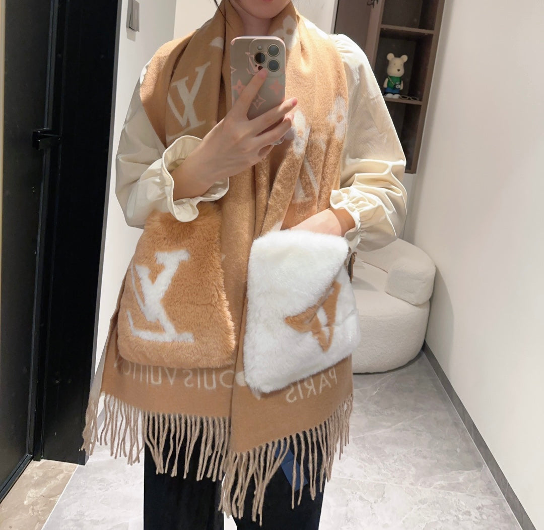 COLD REYKJAVIK SCARF 190 CM IN BUFF BEIGE CASHMERE 394494 mysite