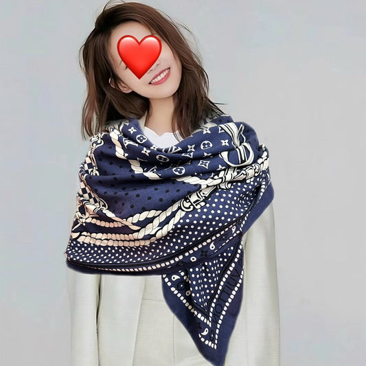 SAILOR BANDANA SQUARE IN MARINE BLUE SILK SCARF 140 CM mysite