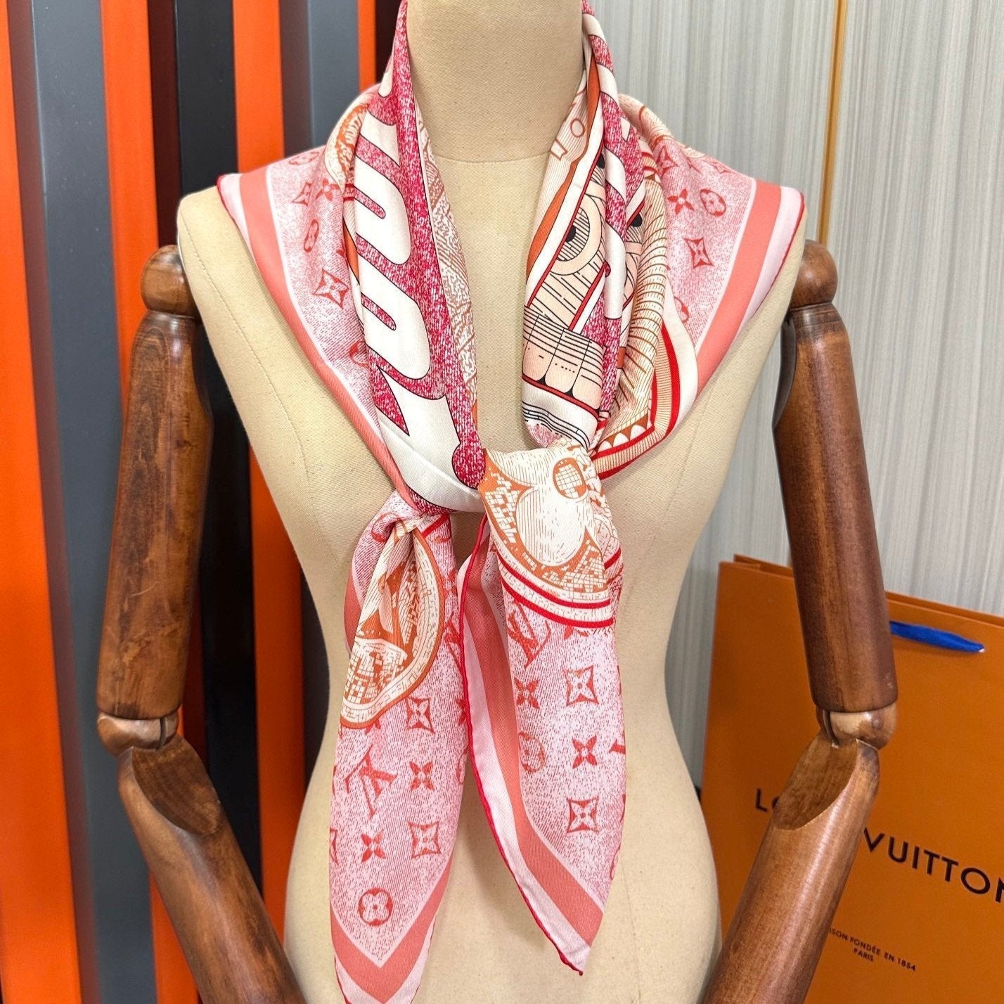SQUARE SILK SCARF MALLES MERVEILLEUSES 90 CM PINK 399996 mysite