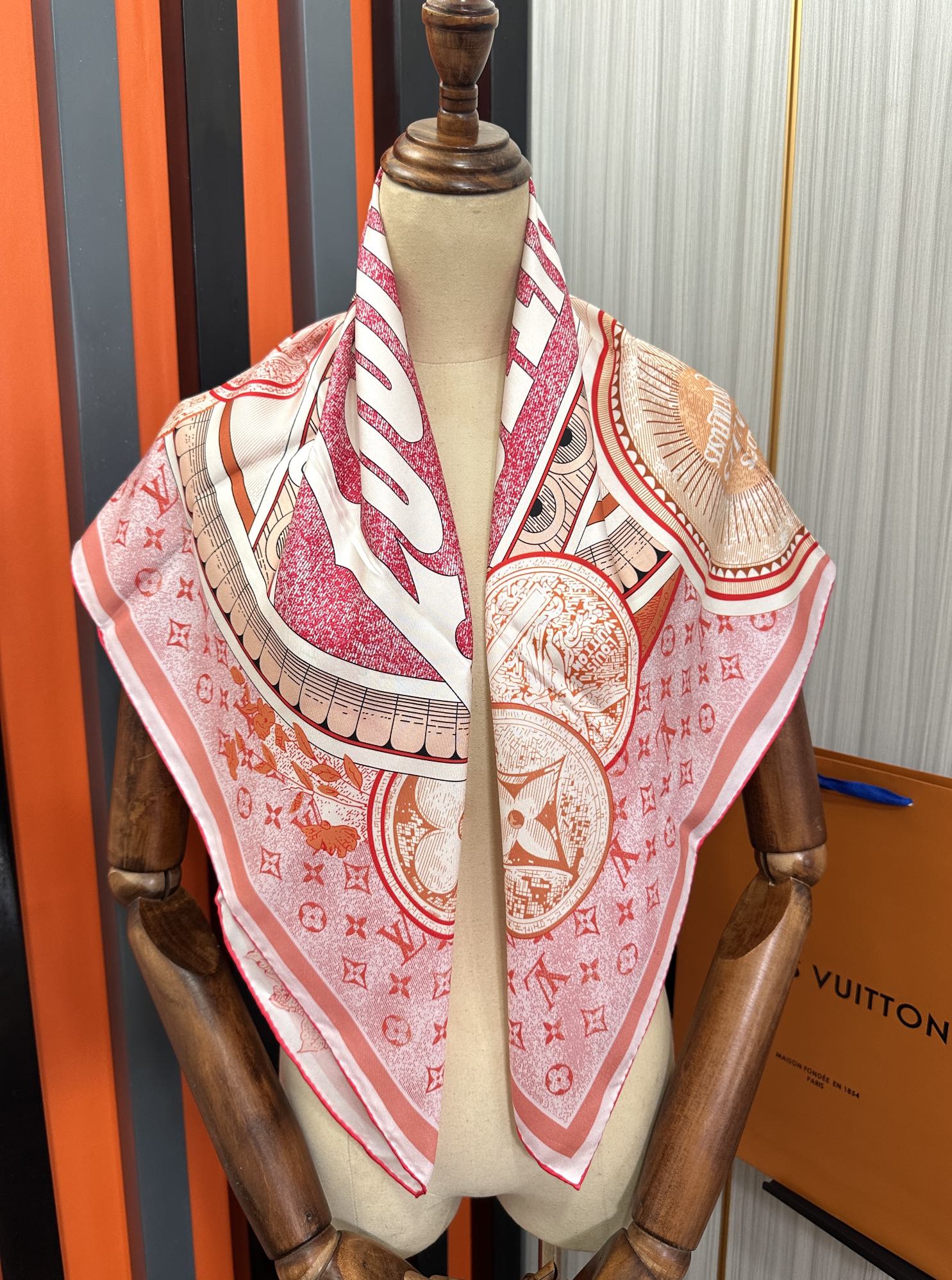 SQUARE SILK SCARF MALLES MERVEILLEUSES 90 CM PINK 399996 mysite
