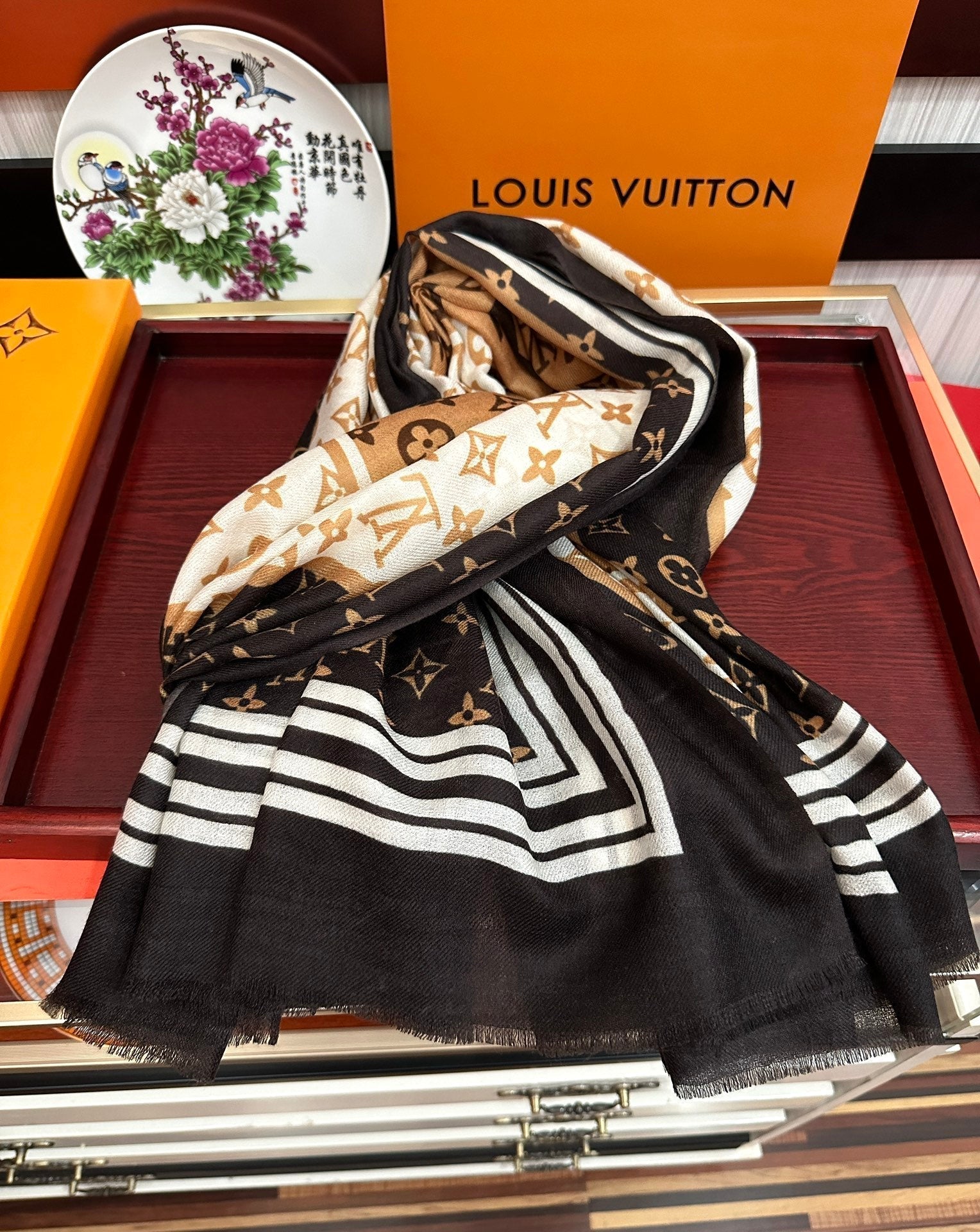 SCARF 200 CM IN BROWN CASHMERE 400031 mysite