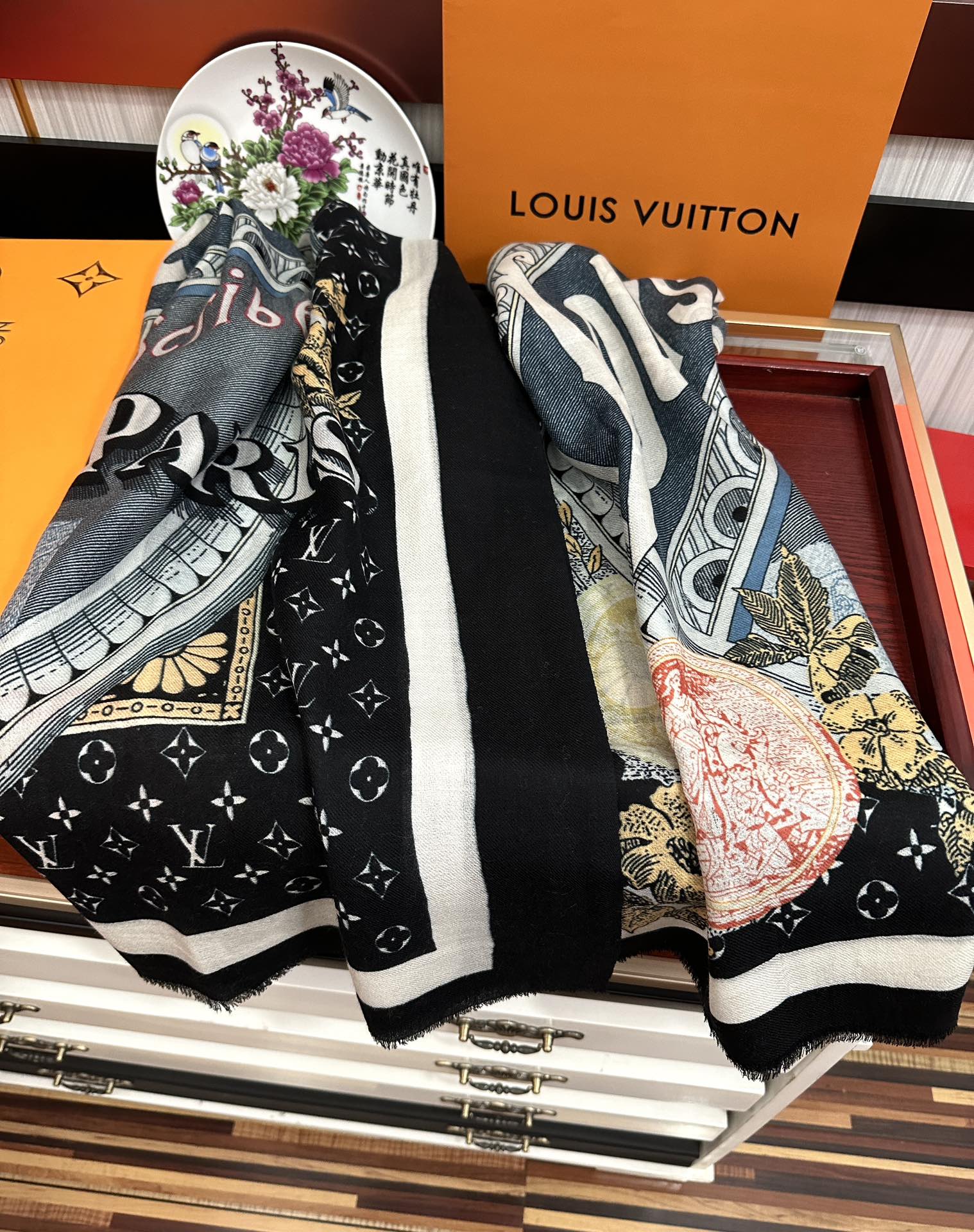 SCARF MALLES MERVEILLEUSES 200 CM IN COLORFUL CASHMERE 400066 mysite